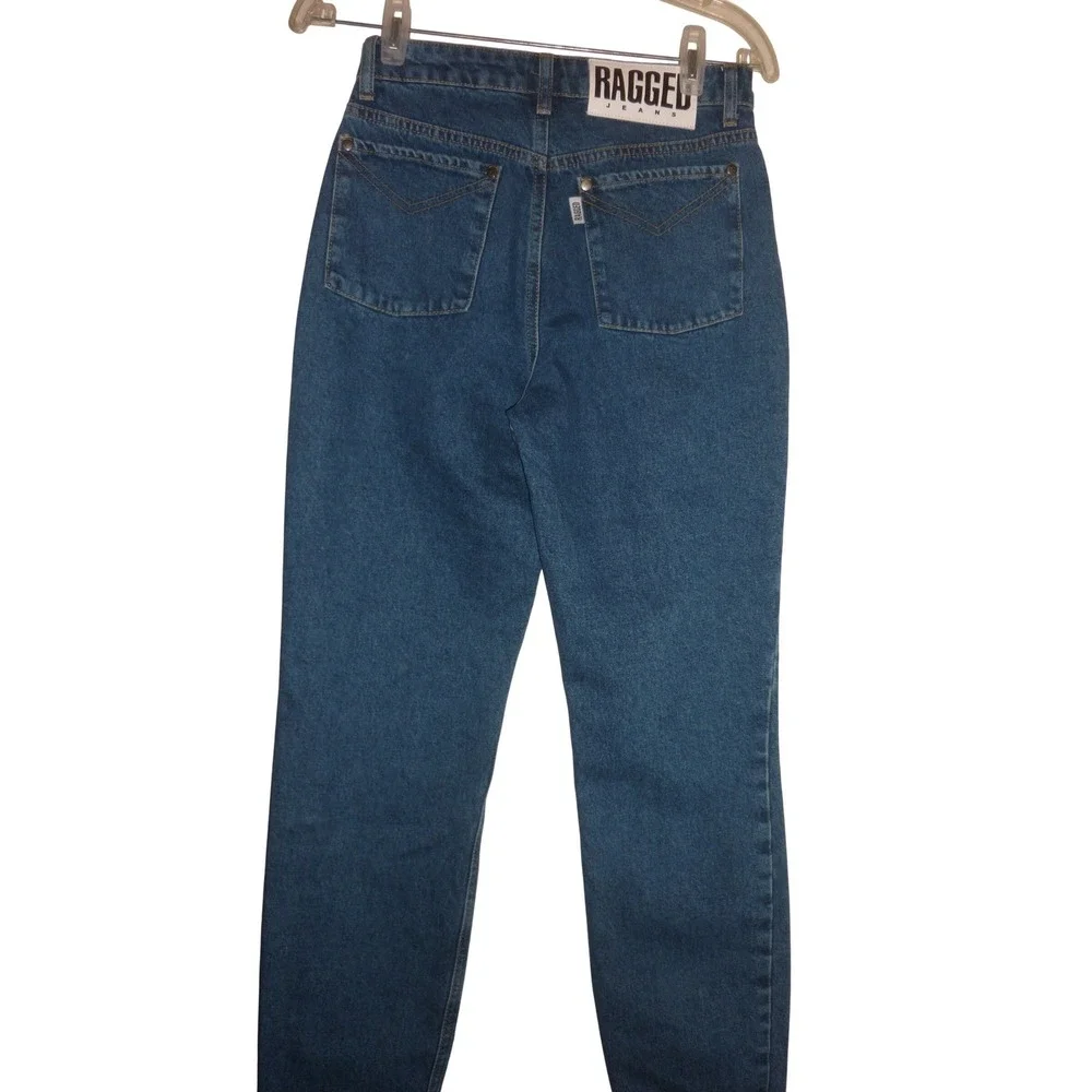 NEW The Ragged Priest Ragged‎ Jeans High Waisted Mom Jeans Dark Wash Blue 26x29